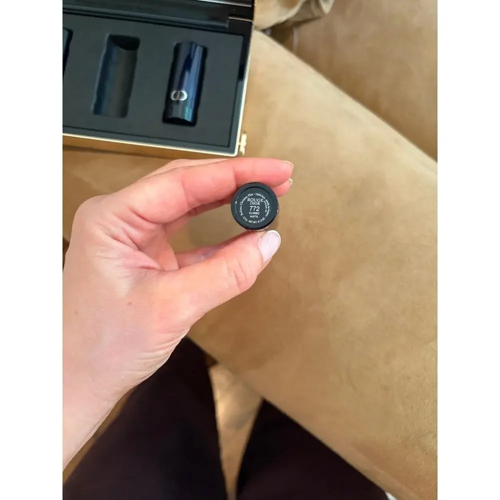 NEW Christian Dior Gold Lipstick Clutch Set